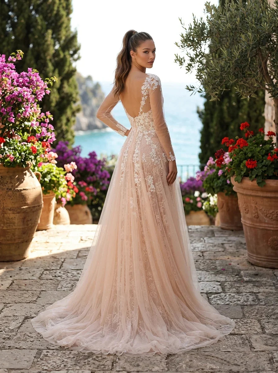 Clarisse Ivory/Blush Dress