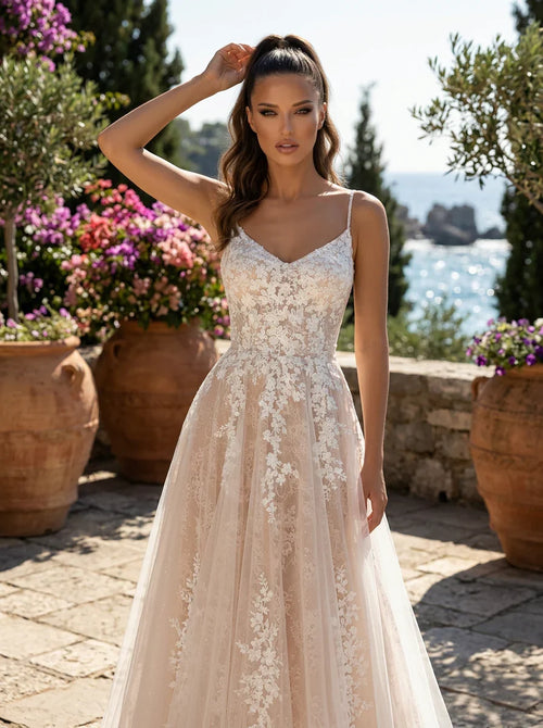 Clarisse Ivory/Blush Dress