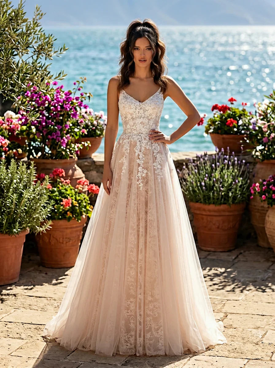 Clarisse Ivory/Blush Dress