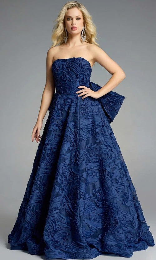 Jovani 44114 - Strapless Textured Ballgown in Black