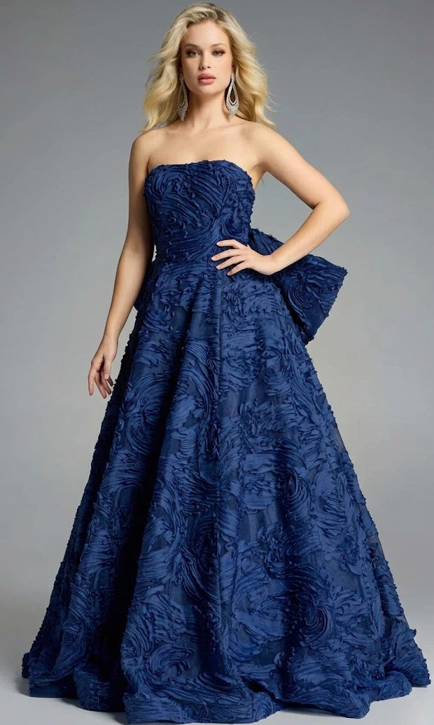 Jovani 44114 - Strapless Textured Ballgown in Black