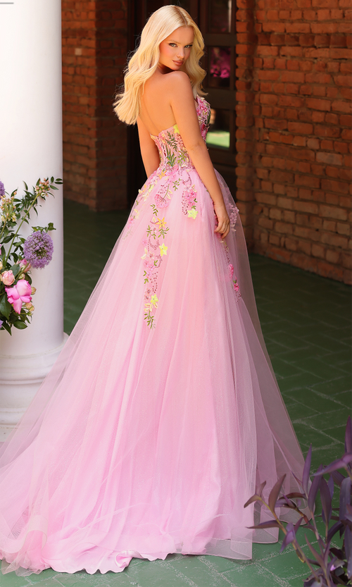 Clarisse 62138 Evening Strapless Lace Glitter Tulle Dress
