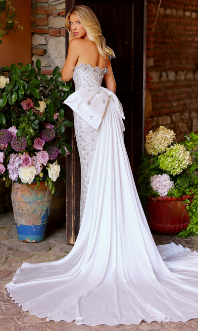 Clarisse 62167 Evening Sheath Strapless Beaded Blend Dress