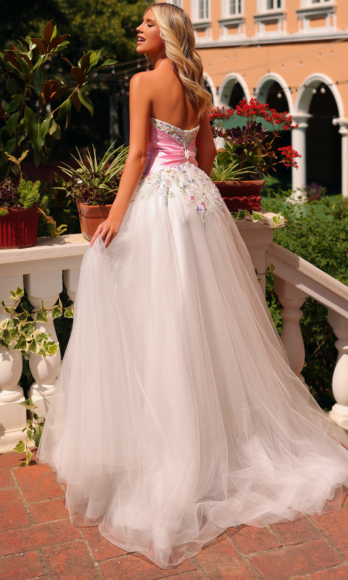 Clarisse 62170 Prom A-Line Strapless Beaded Floor-Length Tulle Dress
