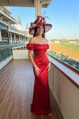 Kentucky Derby Dress Race Outfit in Burgundy by May Queen MQ1948