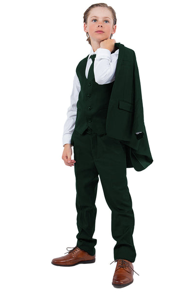 Boys Suit Perry Ellis Vested Boy's Wedding Suit in Hunter Green