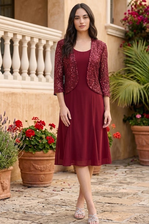 Eva USA Burgundy Mother of the Bride Dress