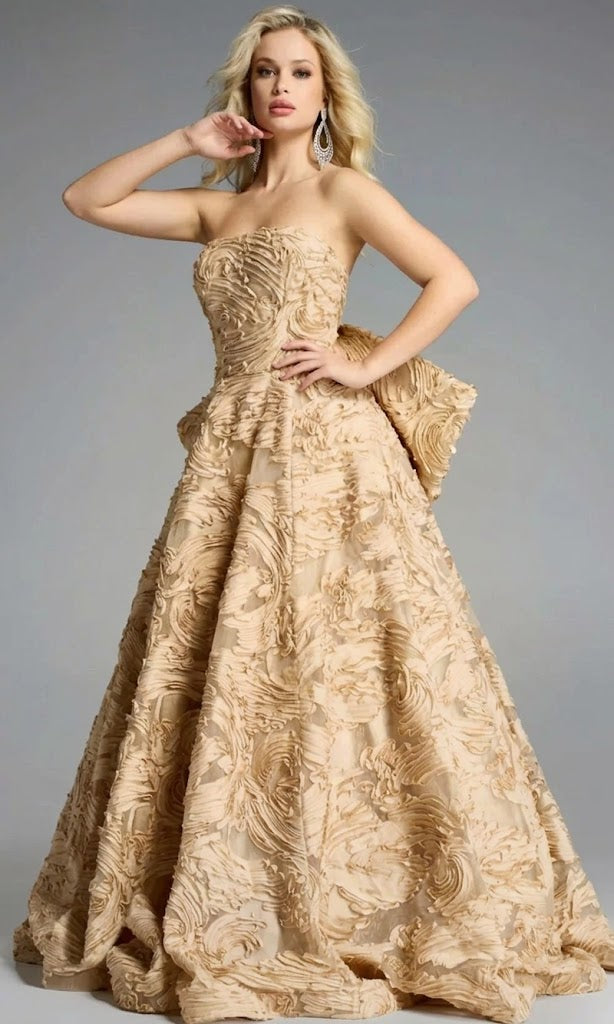 Jovani 44114 - Strapless Textured Ballgown in Black