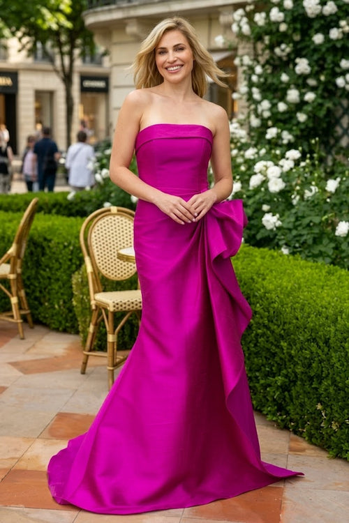 Terani Couture 2111P4019 Glamorous Evening Strapless Mermaid Slit Formal Taffeta Dress