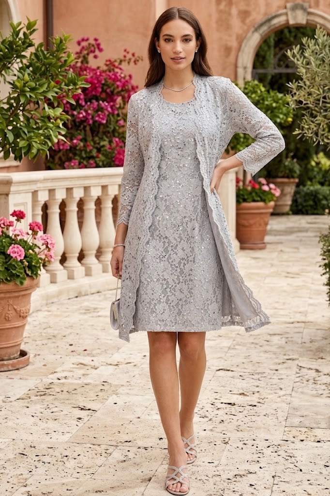 Eva USA Silver Mother of the Bride Dress