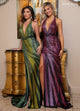 Rachel Allan 70701 Beaded Jersey Halter Slit Gown