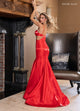 Rachel Allan 70706 Satin Fitted Cutout Gown