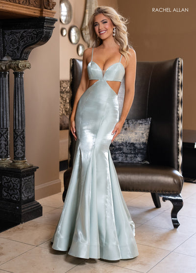 Rachel Allan 70706 Satin Fitted Cutout Gown
