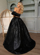 Rachel Allan 70707 Jacquard 2-Piece Puff Sleeve Gown