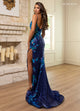 Rachel Allan 70708 Sequin Applique Sleeveless Slit Gown