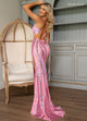 Rachel Allan 70710 Beaded Fitted V-Neck Slit Gown