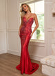 Rachel Allan 70714 Beaded Fitted Strapless Gown