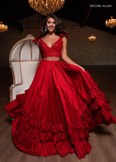 Rachel Allan 70718 Taffeta Sleeveless 2-Piece Gown