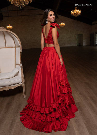 Rachel Allan 70718 Taffeta Sleeveless 2-Piece Gown