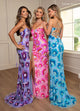 Rachel Allan 70719 Floral Print Sleeveless Slit Gown