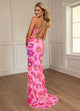 Rachel Allan 70719 Floral Print Sleeveless Slit Gown