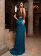 Rachel Allan 70722 Beaded Sleeveless Slit Gown