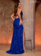 Rachel Allan 70722 Beaded Sleeveless Slit Gown