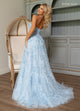 Rachel Allan 70724 3D Floral Strapless A-line Slit Gown