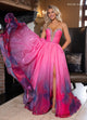 Rachel Allan 70727 Ombre Strapless A-line Slit Gown