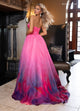 Rachel Allan 70727 Ombre Strapless A-line Slit Gown