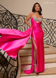 Rachel Allan 70729 Beaded Satin Sleeveless Slit Gown