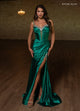 Rachel Allan 70731 Beaded Jersey Corset Slit Gown