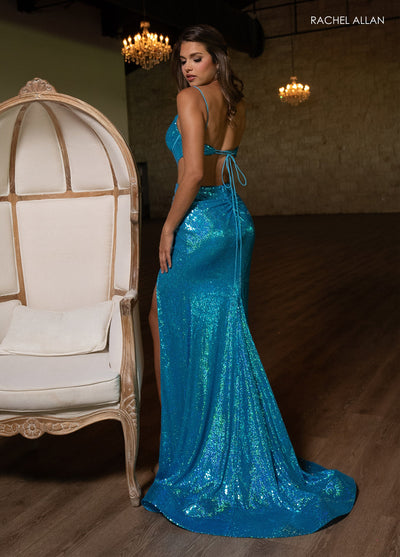 Rachel Allan 70732 Hologram Sequin Sleeveless Gown