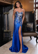 Rachel Allan 70733 Mirror Beaded Strapless Slit Gown