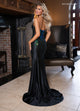 Rachel Allan 70733 Mirror Beaded Strapless Slit Gown
