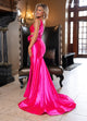 Rachel Allan 70736 Satin One Shoulder Slit Gown