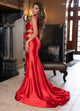 Rachel Allan 70736 Satin One Shoulder Slit Gown