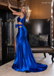 Rachel Allan 70736 Satin One Shoulder Slit Gown