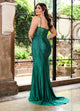 Rachel Allan 70737 Beaded Jersey V-Neck Slit Gown