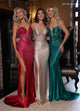 Rachel Allan 70737 Beaded Jersey V-Neck Slit Gown