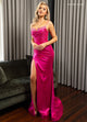 Rachel Allan 70738 Metallic Sleeveless Slit Gown