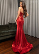 Rachel Allan 70738 Metallic Sleeveless Slit Gown