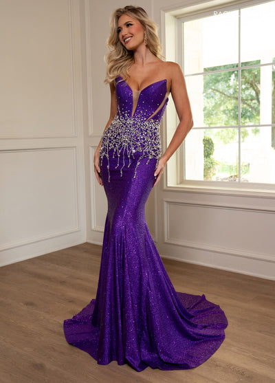 Rachel Allan 70742 Beaded Strapless Mermaid Dress