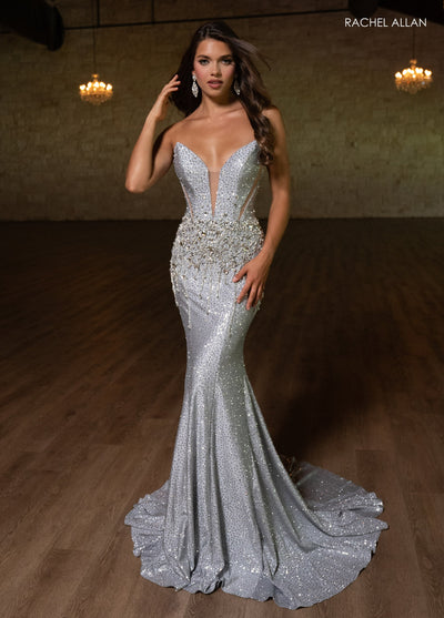 Rachel Allan 70742 Beaded Strapless Mermaid Dress