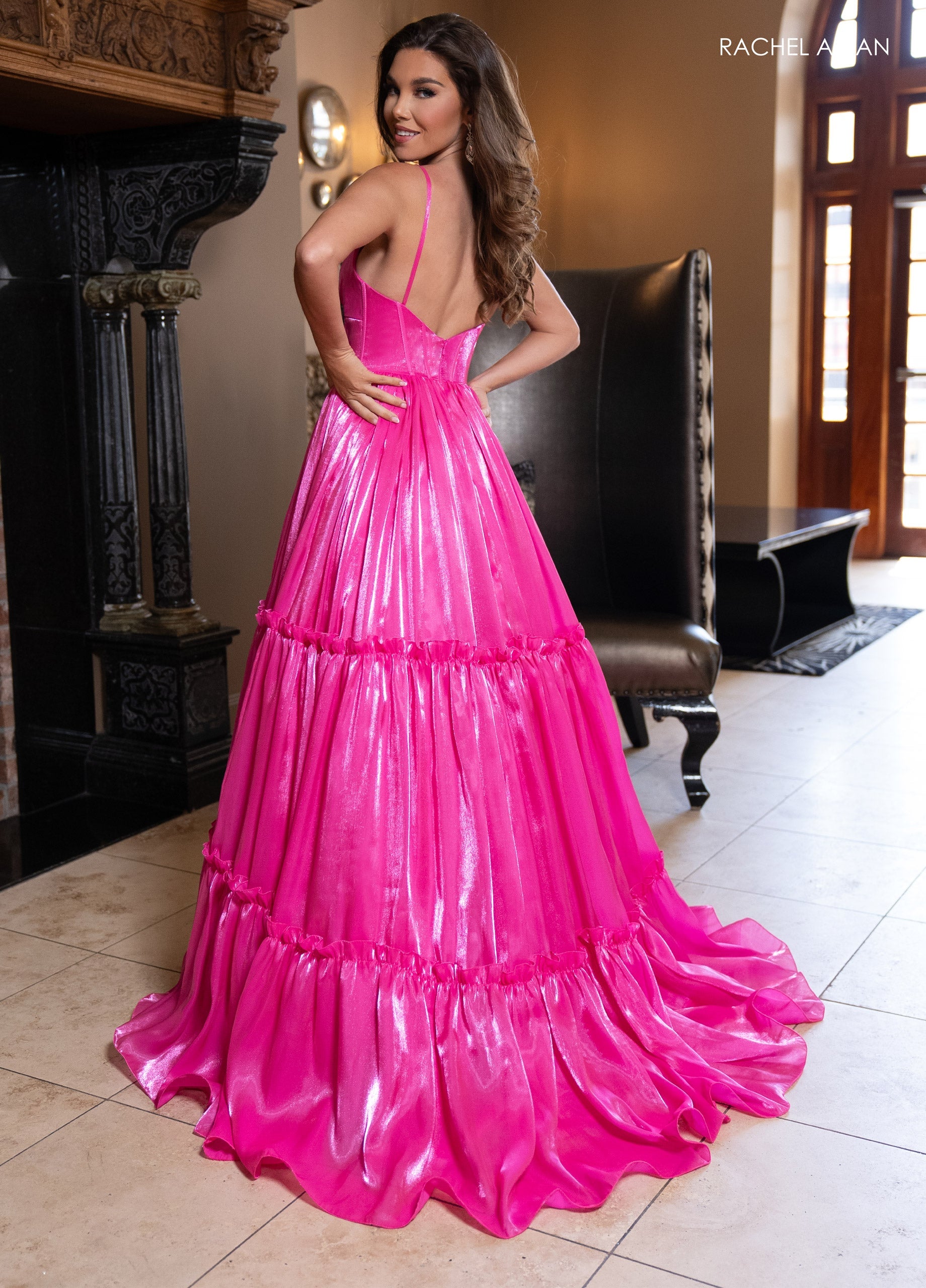 Rachel Allan 70748 Organza Sleeveless A-line Gown