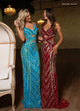 Rachel Allan 70760 Multicolor Beaded V-Neck Gown