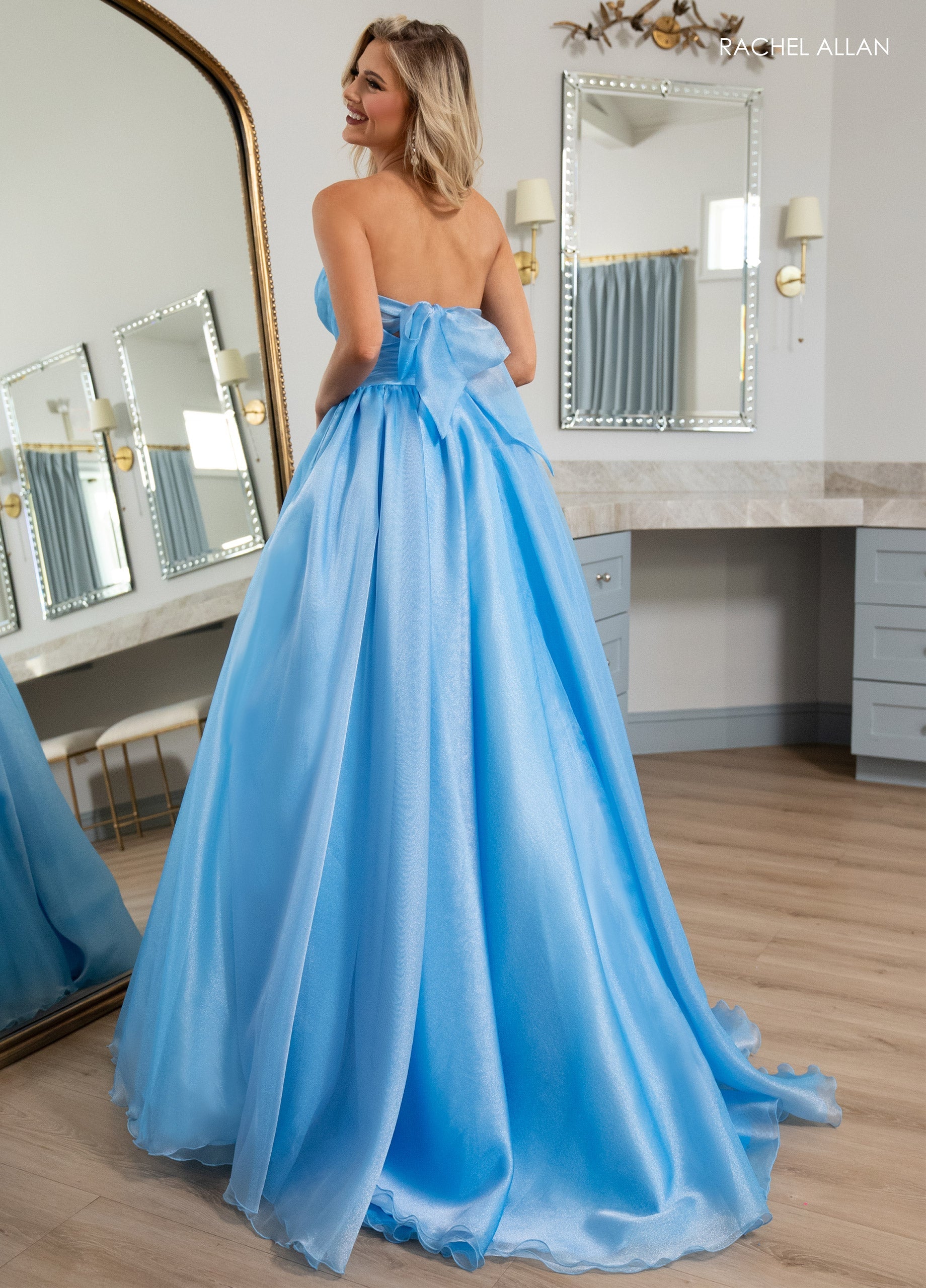 Rachel Allan 70768 Organza Strapless A-line Gown