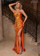 Rachel Allan 70770 Beaded Sleeveless Slit Gown
