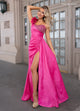 Rachel Allan 70778 Taffeta One Shoulder Slit Gown