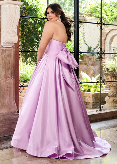 Rachel Allan 70781 Shiny Satin Strapless A-line Gown